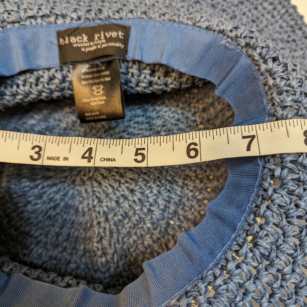 BLACK RIVET Woven‎ Floppy Sun Hat